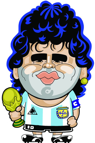 Cartoon: Deigo Maradona (medium) by Ca11an tagged deigo,maradona,world,cup,legends