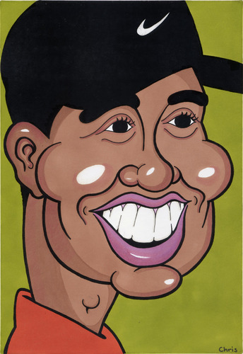 Cartoon: Tiger Woods (medium) by Ca11an tagged tiger,woods,caricature,golf,st,andrews