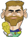 Cartoon: Iker Casillas and Andres Iniesta (small) by Ca11an tagged iker casillas caricature andres iniesta spain world cup champions south africa 2010 legends