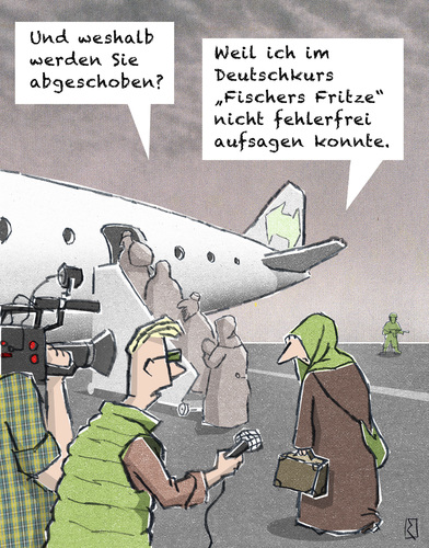 Cartoon: Abschiebung (medium) by Jan Rieckhoff tagged fluechtling,fluechtlingsstrom,fluechtlingswelle,willkommenskultur,abschiebung,ausweisung,migration,migranten,integration,integrierung,deutschkurs,islam,moslem,mohammed,heiliger,krieg,is,isis,islamischer,staat,syrien,terror,naher,osten,cartoon,comic,karikatur,jan,rieckhoff,fluechtling,fluechtlingsstrom,fluechtlingswelle,willkommenskultur,abschiebung,ausweisung,migration,migranten,integration,integrierung,deutschkurs,islam,moslem,mohammed,heiliger,krieg,is,isis,islamischer,staat,syrien,terror,naher,osten,cartoon,comic,karikatur,jan,rieckhoff