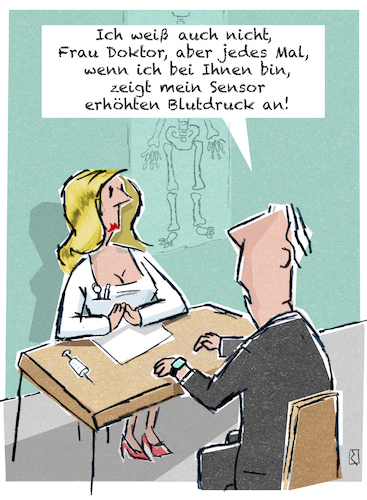 Cartoon: Ärztin sexy (medium) by Jan Rieckhoff tagged alter,alt,rentner,opa,senior,altersfrage,alterserscheinung,gesundheit,krankheit,heilung,behandlung,beschwerden,wehwehchen,zipperlein,ärztin,doktorin,medizinerin,sexy,reizvoll,hübsch,verlockend,aufreizend,erregend,autorität,patient,verhältnis,verständnis,diagnose,sprechstunde,hilfe,termin,besuch,sprechzimmer,praxis,koörper,funktion,leib,organ,somatisch,herz,blutdruck,erhöht,sensor,smart,watch,tracking,digital,app,anzeige,warnung,überwachung,mann,frau,cartoon,comic,karikatur,witz,jan,rieckhoff,alter,alt,rentner,opa,senior,altersfrage,alterserscheinung,gesundheit,krankheit,heilung,behandlung,beschwerden,wehwehchen,zipperlein,ärztin,doktorin,medizinerin,sex,sexy,reizvoll,hübsch,verlockend,aufreizend,erregend,autorität,patient,verhältnis,verständnis,diagnose,sprechstunde,hilfe,termin,besuch,sprechzimmer,praxis,koörper,funktion,leib,organ,somatisch,herz,blutdruck,erhöht,sensor,smart,watch,tracking,digital,app,anzeige,warnung,überwachung,mann,frau,cartoon,comic,karikatur,witz,jan,rieckhoff