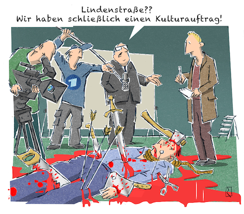 Cartoon: Lindenstraße (medium) by Jan Rieckhoff tagged fernsehen,film,produktion,öffentlich,rechtlich,ard,zdf,tv,programm,das,erste,qualität,lindenstraße,serie,krimi,kriminalfilm,mord,totschlag,thema,cartoon,karikatur,comic,witz,jan,rieckhoff,fernsehen,film,produktion,öffentlich,rechtlich,ard,zdf,tv,programm,das,erste,qualität,lindenstraße,serie,krimi,kriminalfilm,mord,totschlag,thema,cartoon,karikatur,comic,witz,jan,rieckhoff