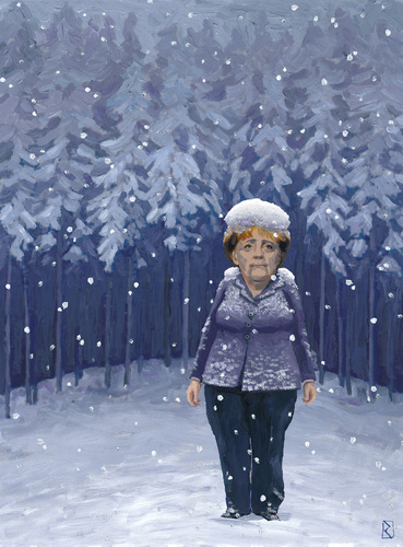 Cartoon: Merkel allein (medium) by Jan Rieckhoff tagged isoliert,kälte,winter,allein,einsamkeit,kurs,einsam,dunkelheit,dunkel,wald,bundeskanzlerin,merkel,angela,harte,zeit,verlassen,verlassenheit,keine,freunde,düster,nacht,politik,karikatur,satire,ironie,jan,rieckhoff,angela,merkel,bundeskanzlerin,wald,dunkel,dunkelheit,einsam,kurs,einsamkeit,allein,winter,kälte,isoliert,harte,zeit,verlassen,verlassenheit,keine,freunde,düster,nacht,politik,karikatur,satire,ironie,jan,rieckhoff