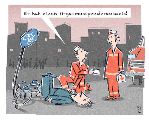 Cartoon: Organspender (medium) by Jan Rieckhoff tagged organ,spender,ausweis,sanitaeter,erste,hilfe,verkehr,unfall,verletzte,not,arzt,auto,cartoon,witz,comic,jan,rieckhoff,organ,spender,ausweis,sanitaeter,erste,hilfe,verkehr,unfall,verletzte,not,arzt,auto,cartoon,witz,comic,jan,rieckhoff