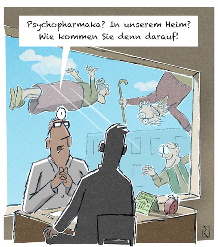 Cartoon: Psychopharmaka (medium) by Jan Rieckhoff tagged altersheim,senioren,alter,alt,heim,residenz,pflege,tabletten,sedativum,beruhigungsmittel,medikamente,medizin,psychotrop,psychoaktiv,psychedelisch,psychopharmaka,pharmazie,pharmazeutikum,therapie,medikation,wirkung,arzt,pfleger,pflegepersonal,überforderung,betreuung,altersheim,senioren,alter,alt,heim,residenz,pflege,tabletten,sedativum,beruhigungsmittel,medikamente,medizin,psychotrop,psychoaktiv,psychedelisch,psychopharmaka,pharmazie,pharmazeutikum,therapie,medikation,wirkung,arzt,pfleger,pflegepersonal,überforderung,betreuung