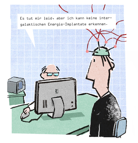 Cartoon: Sensorchip (medium) by Jan Rieckhoff tagged sensor,chip,implantat,elektronik,energetisch,angst,phobie,einbildung,wahn,verfolgung,paranoia,hysterie,hypochonder,krank,test,arzt,doktor,mediziner,praxis,klinisch,computer,untersuchung,cartoon,witz,karikatur,comic,humor,jan,rieckhoff,sensor,chip,implantat,elektronik,energetisch,angst,phobie,einbildung,wahn,verfolgung,paranoia,hysterie,hypochonder,krank,test,arzt,doktor,mediziner,praxis,klinisch,computer,untersuchung,cartoon,witz,karikatur,comic,humor,jan,rieckhoff