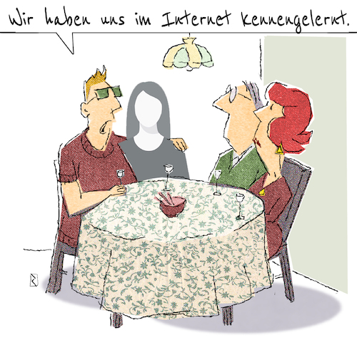 Cartoon: Verlobung (medium) by Jan Rieckhoff tagged web,internet,netz,bits,bites,daten,digital,digitalisierung,binär,pixel,elektronik,elektronisch,chip,app,zukunft,virtuell,partnerbörse,kontakt,kontaktbörse,kennenlernen,avatar,platzhalter,stellvertreter,cartoon,karikatur,witz,comic,jan,rieckhoff,web,internet,netz,bits,bites,daten,digital,digitalisierung,binär,pixel,elektronik,elektronisch,chip,app,zukunft,virtuell,partnerbörse,kontakt,kontaktbörse,kennenlernen,avatar,platzhalter,stellvertreter,cartoon,karikatur,witz,comic,jan,rieckhoff