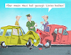 Cartoon: Autounfall (small) by Jan Rieckhoff tagged auto,wagen,automobil,kfz,pkw,verkehr,straße,straßenverkehr,fahrbahn,asphalt,abbiegen,fahren,verhalten,fehlverhalten,fahrer,lenker,halter,unfall,unfallgegner,crash,zusammenstoß,kollision,schaden,blechschaden,polizei,polizist,verkehrspolizist,navi,navigationsgerät,route,routenplaner,recht,rechtsstreit,verkehrsrecht,gesetz,gesetzgebung,anwalt,adac,strafe,buße,bußgeld,ordnungswidrigkeit,anzeige,cartoon,comic,karikatur,witz,jan,rieckhoff