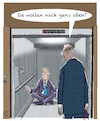 Cartoon: Fahrstuhl (small) by Jan Rieckhoff tagged unternehmen,firma,konzern,boss,chef,vorsitzender,vorgesetzter,angestellter,kollege,motivation,erfolg,leistung,steigerung,belastbarkeit,effizienz,effektivität,karriere,team,achtsamkeit,meditation,trainer,training,psycho,coaching,coach,cartoon,witz,karikatur,comic,jan,rieckhoff