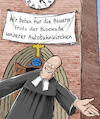 Cartoon: Kirche (small) by Jan Rieckhoff tagged kirche,religion,katholisch,evangelisch,reformiert,lutherisch,konfession,gottesdienst,gebet,andacht,gemeinde,christen,glaube,gläubig,pastor,pfarrer,priester,predigt,bauern,landwirte,zuschuss,unterstützung,kürzung,subvention,geld,verdienst,überleben,kämpfen,streik,protest,demonstration,blockade,trecker,zufahrt,autobahn,verkehr,autobahnkirche,cartoon,comic,witz,karikatur,jan,rieckhoff