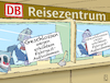 Cartoon: Reiszentrum DB (small) by Jan Rieckhoff tagged deutsche,bahn,db,fahrplan,bahnverbindungen,stoerung,zugausfall,zugverkehr,zugbetrieb,zugverbindung,schienenverkehr,auskunft,reisezentrum,service,fahrplanaenderung,unzuverlaessig,probleme,verspaetung,puenktlichkeit,unpuenktlich,wetter,chaos,dauerkrise,fahrgast,warten,stress,bahnsteig,bahnhof,ausfaelle,beschwerden,witz,cartoon,comic,karikatur,jan,rieckhoff