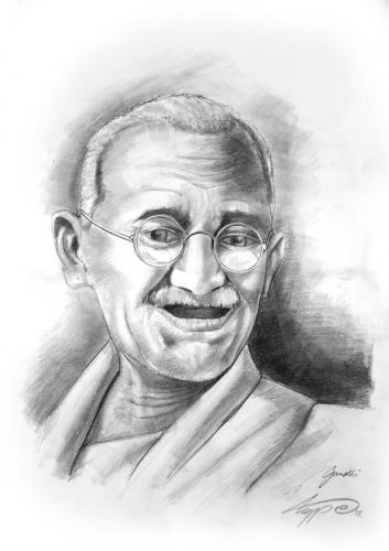 Cartoon: gandhi (medium) by hype tagged bleistift,drawing,pencil,ghandi