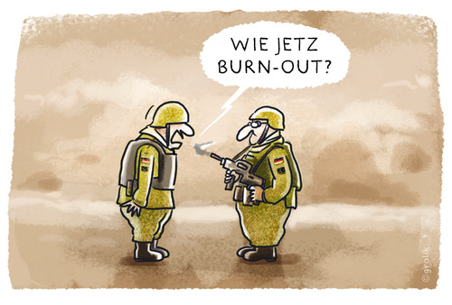 Cartoon: ... (medium) by markus-grolik tagged afghanistan,krieg,bundeswehr,einsatz,un,konflikt,soldat,front,cartoon,grolik