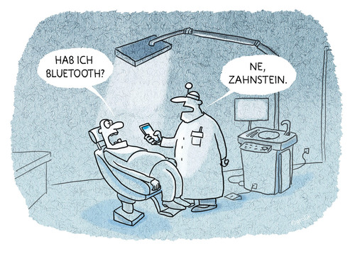Cartoon: ... (medium) by markus-grolik tagged grolik,cartoon,zahnarzt,usb,bluetooth,schnittstelle,technik,medizin