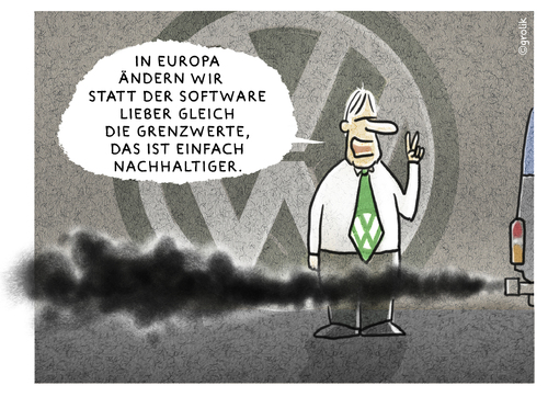 Cartoon: Voll abgefahren... (medium) by markus-grolik tagged grolik,cartoon,rückrufaktion,usa,gesundheitsgefährdend,stinken,diesel,schmeerznsgeld,software,betrug,abgaswerte,abgas,autoindustrie,porsche,vw,vw,porsche,autoindustrie,abgas,abgaswerte,betrug,software,schmeerznsgeld,diesel,stinken,gesundheitsgefährdend,usa,rückrufaktion,cartoon,grolik