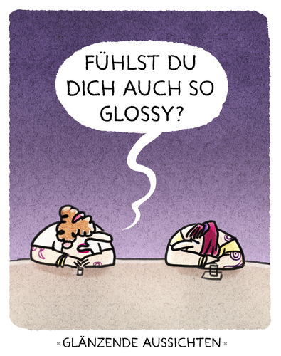 Cartoon: ...feeling almost premium.. (medium) by markus-grolik tagged werbung,text,webesprech,denglisch,prognose,mensch,frau,zukunft,leben,bar,premium,glossy,glossy,premium,bar,leben,zukunft,frau,mensch,prognose,denglisch,webesprech,text,werbung