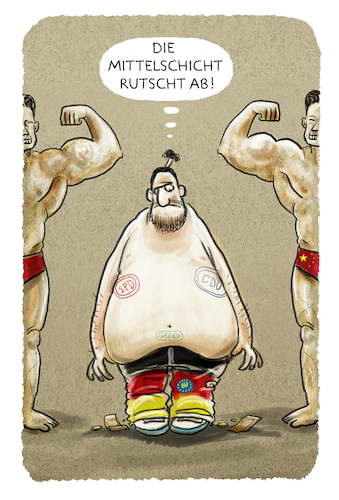 Cartoon: ... (medium) by markus-grolik tagged mittelschicht,wettbewerb,cdu,export,industrie,wirtschaft,china,groko,mittelschicht,wettbewerb,cdu,export,industrie,wirtschaft,china,groko