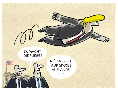 Cartoon: ... (medium) by markus-grolik tagged trump,auslandsreise,usa,präsident,trump,auslandsreise,usa,präsident