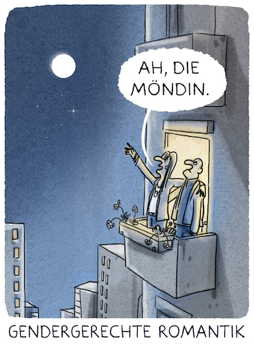 Cartoon: ... (medium) by markus-grolik tagged gender,genderfragen,gendergerechtigkeit,mann,frau,romantik,geschlechter,mond,sprache,gender,genderfragen,gendergerechtigkeit,mann,frau,romantik,geschlechter,mond,sprache