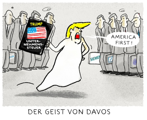 Cartoon: ... (medium) by markus-grolik tagged davos,trump,weltwirtschaftsgipfel,siemens,käser,eu,europa,wirtschaftusa,america,first,china,indien,steuer,unternehmenssteuer,grolik,konzerne,davos,trump,weltwirtschaftsgipfel,siemens,käser,eu,europa,wirtschaftusa,america,first,china,indien,steuer,unternehmenssteuer,grolik,konzerne