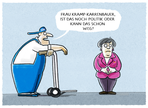 Cartoon: ... (medium) by markus-grolik tagged merkel,akk,cdu,kramp,karrenbauer,groko,spd,berlin,angela,merkel,akk,cdu,kramp,karrenbauer,groko,spd,berlin,angela