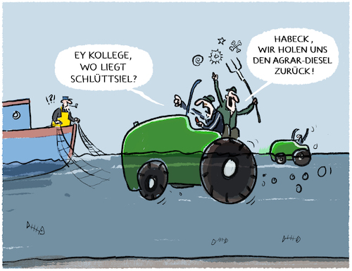 Cartoon: Aggro-Agrarlobby... (medium) by markus-grolik tagged bundesregierung,vizekanzler,robert,habeck,schluettsiel,hallig,hooge,faehre,agrar,landwirte,landwirtschaft,klimawandel,subventionen,co2,deutschland,schuldenbremse,bundesregierung,vizekanzler,robert,habeck,schluettsiel,hallig,hooge,faehre,agrar,landwirte,landwirtschaft,klimawandel,subventionen,co2,deutschland,schuldenbremse