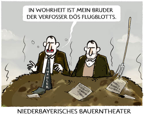 Cartoon: Aiwangers Bruder.. (medium) by markus-grolik tagged aiwanger,csu,freie,waehler,landtagswahlen,bayern,wahlkampf,soeder,erding,antisemitismus,aiwanger,csu,freie,waehler,landtagswahlen,bayern,wahlkampf,soeder,erding,antisemitismus