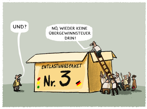 Cartoon: Ampel-Paket (medium) by markus-grolik tagged uebergewinnsteuer,konzerne,energie,zufallsgewinne,rwe,entlastungspaket,ampel,gasumlage,strompreise,inflation,uebergewinnsteuer,konzerne,energie,zufallsgewinne,rwe,entlastungspaket,ampel,gasumlage,strompreise,inflation