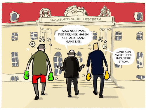 Cartoon: Ampel auf Schloss Meseberg (medium) by markus-grolik tagged ampel,klausurtagung,spd,fdp,gruene,industriestrom,deutschland,streit,koalition,regierung,scholz,bundeskanzler,lindner,habeck,energiewende,industrie,illustration,karikatur,klausur,tagung,meseberg,kabinettsklausur,kabinett,ampel,klausurtagung,spd,fdp,gruene,industriestrom,deutschland,streit,koalition,regierung,scholz,bundeskanzler,lindner,habeck,energiewende,industrie,illustration,karikatur,klausur,tagung,meseberg,kabinettsklausur,kabinett