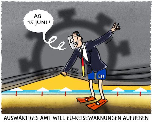 Cartoon: Aussichten... (medium) by markus-grolik tagged eu,reisewarnungen,auswaertiges,amt,corona,tourismus,lockerungen,eu,reisewarnungen,auswaertiges,amt,corona,tourismus,lockerungen