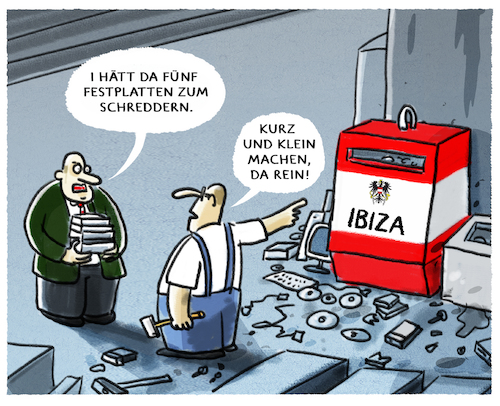 Cartoon: Austria Reisswolf (medium) by markus-grolik tagged ibiza,schredder,affaere,sebastian,kurz,strache,oevp,oesterreich,wien,schreddern,daten,kanzleramt,ibiza,schredder,affaere,sebastian,kurz,strache,oevp,oesterreich,wien,schreddern,daten,kanzleramt