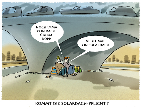 Cartoon: Brückenlösung (medium) by markus-grolik tagged deutschland,solardachpflicht,solardach,energiewende,groko,klima,mieter,vermieter,wohnungslose,wohnungsknappheit,eigenheim,solar,solarenergie,klimaschutz,deutschland,solardachpflicht,solardach,energiewende,groko,klima,mieter,vermieter,wohnungslose,wohnungsknappheit,eigenheim,solar,solarenergie,klimaschutz