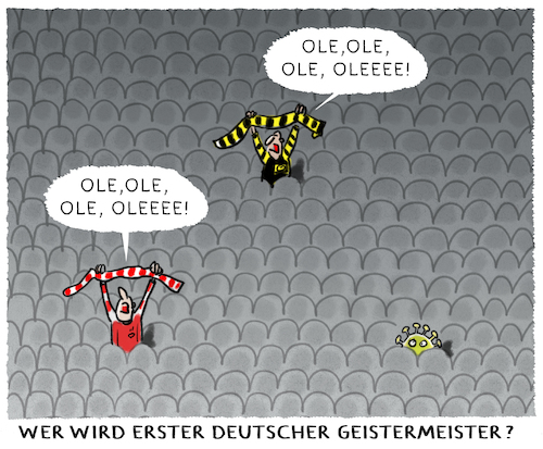 Cartoon: Bundesliga.. (medium) by markus-grolik tagged fussball,geisterspiele,geister,virus,abstand,kontakte,meister,dfl,corona,bundesliga,tv,geistermeister,rechte,fussball,geisterspiele,geister,virus,abstand,kontakte,meister,dfl,corona,bundesliga,tv,geistermeister,rechte