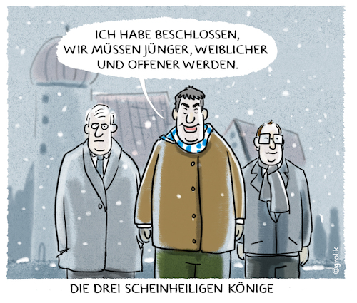 Cartoon: ..CSU im Kloster.. (medium) by markus-grolik tagged csu,markus,söder,weiblicher,frauenqote,cdu,union,groko,seehofer,dobrindt,macht,bayern,csu,markus,söder,weiblicher,frauenqote,cdu,union,groko,seehofer,dobrindt,macht,bayern