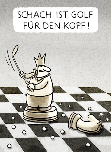 Cartoon: Denksport (medium) by markus-grolik tagged schach,denksport,sport,golf,schachspiel,schach,denksport,sport,golf,schachspiel