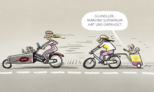 Cartoon: ..e-biking-mum... (medium) by markus-grolik tagged muttermütterkonkurrenzdruck,leistungsdenken,status,fahrrad,fahrräder,elektro,ebike,familie,erziehung,helikopter,eltern,kid,kinder,frauen,perfektionismus,muttermütterkonkurrenzdruck,leistungsdenken,status,fahrrad,fahrräder,elektro,ebike,familie,erziehung,helikopter,eltern,kid,kinder,frauen,perfektionismus