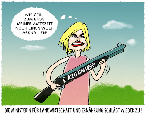 Cartoon: ...ehemalige Weinkönigin.. (medium) by markus-grolik tagged julia,klöckner,wolf,wolfabschuss,deutschland,ministerin,für,landwirtschaft,und,ernährung,cdu,nutztier,wald,lebensraum,julia,klöckner,wolf,wolfabschuss,deutschland,ministerin,für,landwirtschaft,und,ernährung,cdu,nutztier,wald,lebensraum