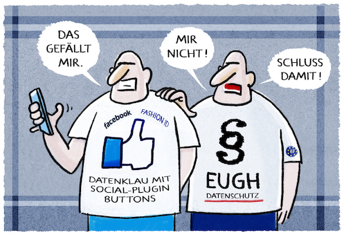 Cartoon: ...endlich... (medium) by markus-grolik tagged eugh,datenklau,social,plugin,button,daten,datenschutz,facebook,google,internet,web,gerichtshof,urteil,eugh,datenklau,social,plugin,button,daten,datenschutz,facebook,google,internet,web,gerichtshof,urteil