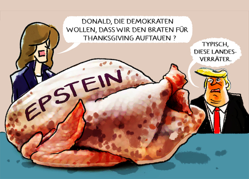 Cartoon: Epstein-Files... (medium) by markus-grolik tagged trump,thanksgiving,braten,truthahn,auftauen,epstein,missbrauch,usa,trump,thanksgiving,braten,truthahn,auftauen,epstein,missbrauch,usa