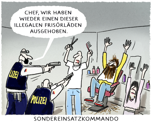 Cartoon: Erwischt... (medium) by markus-grolik tagged corona,lockdown,pandemie,frisuör,frisuren,haari,haarig,deutschland,restriktion,corona,lockdown,pandemie,frisuör,frisuren,haari,haarig,deutschland,restriktion