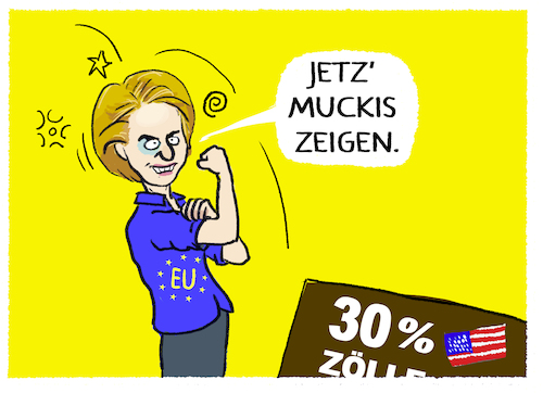 Cartoon: EU arbeitet an Gegenzöllen... (medium) by markus-grolik tagged eu,europa,zoelle,zoll,import,export,usa,maga,trump,von,der,leyen,handelskrieg,zollkrieg,strafzoelle,gegenzoelle,eu,europa,zoelle,zoll,import,export,usa,maga,trump,von,der,leyen,handelskrieg,zollkrieg,strafzoelle,gegenzoelle