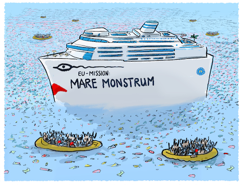 Cartoon: Europa und das Mittelmeer... (medium) by markus-grolik tagged eu,europa,migration,italien,mittelmeer,ursula,von,der,leyen,bruessel,rom,fluechtlinge,frontex,meloni,lampedusa,fluchtroute,schleuser,tunesien,aussengrenzen,fluechtlingspakt,mitgliedsstaaten,eu,europa,migration,italien,mittelmeer,ursula,von,der,leyen,bruessel,rom,fluechtlinge,frontex,meloni,lampedusa,fluchtroute,schleuser,tunesien,aussengrenzen,fluechtlingspakt,mitgliedsstaaten