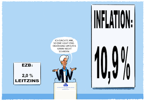 Cartoon: EZB Lightzinserhöhung (medium) by markus-grolik tagged inflation,inflationsrate,rezession,ezb,leitzins,lagarde,europa,europaeische,zentralbank,inflation,inflationsrate,rezession,ezb,leitzins,lagarde,europa,europaeische,zentralbank