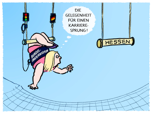 Faeser vorm Absprung... Faeser vorm Absprung...