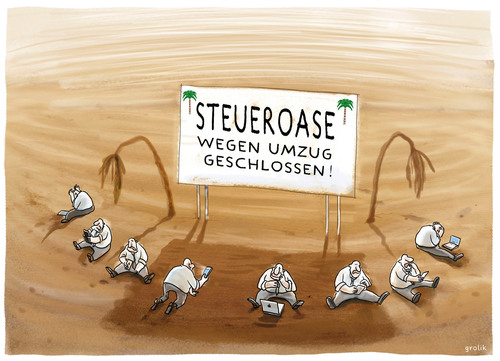 Cartoon: Fata Morgana (medium) by markus-grolik tagged steueroase,steuerschlupfloch,finanzspekulanten,investitionswüste,geld,steuerberater,steueranwalt,tricks,hartz,banken,deutsche,bank,renten,und,pensionskassen,briefkastenfirmahedge,fonds4,gier,durst,money,cartoon,grolik