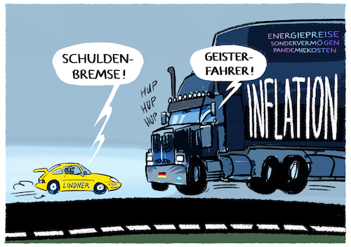 Cartoon: FDP gibt Gas... (medium) by markus-grolik tagged schuldenbremse,inflation,lohn,preis,spirale,energiepreise,gas,oel,deutschland,wirtschaft,lebensmittel,linder,ampel,finanzminister,fdp,geisterfahrer,schuldenbremse,inflation,lohn,preis,spirale,energiepreise,gas,oel,deutschland,wirtschaft,lebensmittel,linder,ampel,finanzminister,fdp,geisterfahrer