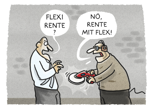 Cartoon: Flexibilität.. (medium) by markus-grolik tagged alter,senioren,flexirente,groko,bundesregierung,merkel,silverager,altersarmut,grolikrente,rentner,alter,senioren,flexirente,groko,bundesregierung,merkel,silverager,altersarmut,grolikrente,rentner