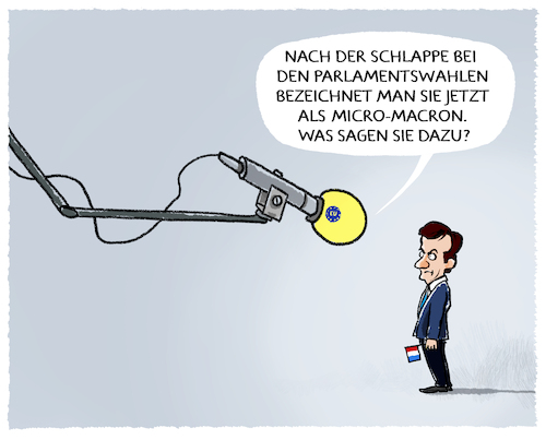 Cartoon: Frankreichs Parlamentswahl.. (medium) by markus-grolik tagged emmanuel,macron,wahlschlappe,debakel,machtverlust,nationalversammlung,sitzverlust,melenchon,marine,le,pen,frankreich,europa,emmanuel,macron,wahlschlappe,debakel,machtverlust,nationalversammlung,sitzverlust,melenchon,marine,le,pen,frankreich,europa