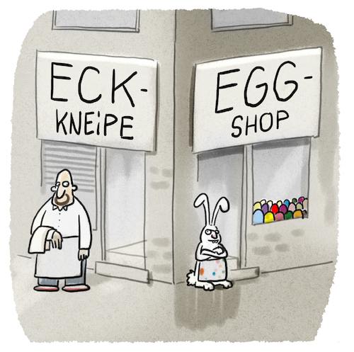 Cartoon: Frohe Ostern... (medium) by markus-grolik tagged ostern,eckkneipe,ostereier,business,feiertag,ostarhase,osterei,ostersonntag,wortspiel,eierlikör,konsum,ostern,eckkneipe,ostereier,business,feiertag,ostarhase,osterei,ostersonntag,wortspiel,eierlikör,konsum