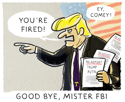 Cartoon: ...gefeuert (medium) by markus-grolik tagged trump,usa,fbi,james,comey,donald,putin,ermittlungen,trump,usa,fbi,james,comey,donald,putin,ermittlungen